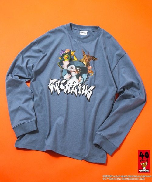 JEANS MATE(ジーンズメイト)の「【GREMLINS/グレムリン】オリジナルデザインロンT ギズモ ドロップショルダー ビッグシルエット ユニセックス(Tシャツ/カットソー・メンズ・グレー系その他/ベージュ系その他2/ホワイト系その他/グレー系その他2/ブルー系その他・SMALL/MEDIUM/LARGE/X-LARGE)」の1枚目の写真