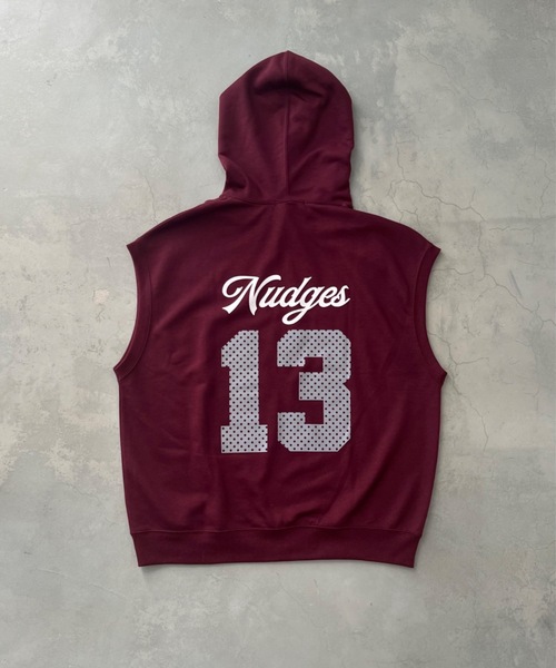 SHAGGIE(シャギー)の「フード付きノースリオーバースウェット(スウェット・レディース・チャコールグレー/ボルドー・FREE)」の3枚目の写真