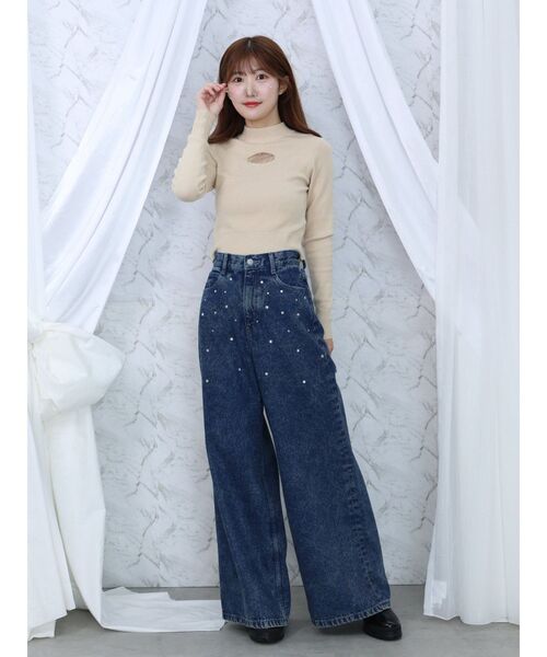 【セール】デコルテロゴ開きニットTOP（ニット/セーター）｜EATME（イートミー）