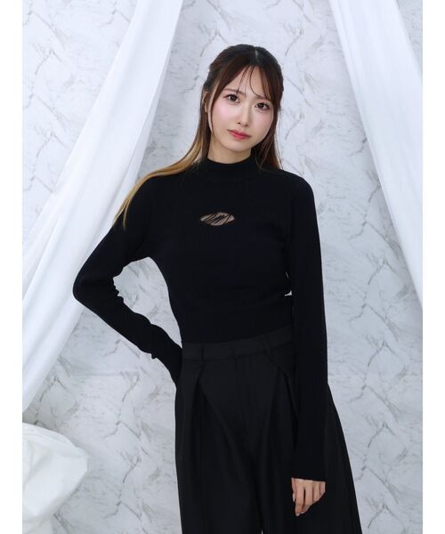 【セール】デコルテロゴ開きニットTOP（ニット/セーター）｜EATME（イートミー）