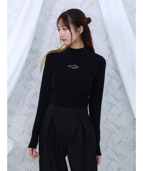 【セール】デコルテロゴ開きニットTOP（ニット/セーター）｜EATME（イートミー）