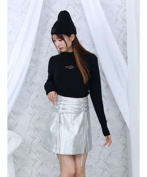 【セール】デコルテロゴ開きニットTOP（ニット/セーター）｜EATME（イートミー）