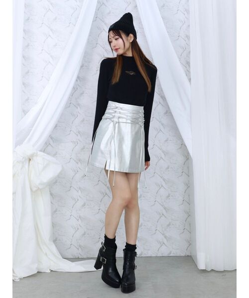 ニット セーター デコルテロゴ開きニットTOP レディース セール】デコルテロゴ開きニットTOP（ニット/セーター）｜EATME