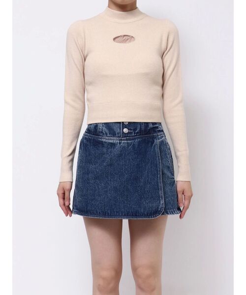 【セール】デコルテロゴ開きニットTOP（ニット/セーター）｜EATME（イートミー）