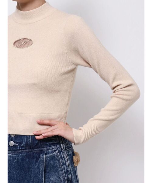 【セール】デコルテロゴ開きニットTOP（ニット/セーター）｜EATME（イートミー）