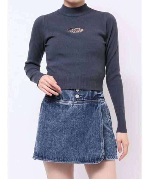 【セール】デコルテロゴ開きニットTOP（ニット/セーター）｜EATME（イートミー）