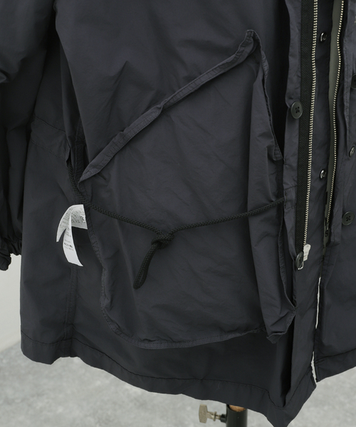ATON(エイトン)の「ATON(エイトン) AIR WEATHER SHORT MODS COAT JKAGCW0800(モッズコート・メンズ・チャコールグレー/ブラック・6/4)」の17枚目の写真