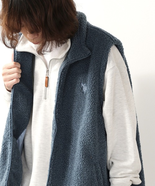 U.S. POLO ASSN.（ユーエスポロアッスン）の「U.S. POLO ASSN./ユーエスポロアッスン スタンドカラーベスト（ベスト・メンズ・ベージュ/ダークブルー/ダークオレンジ/ブラック・M/L/LL）」の4枚目の写真