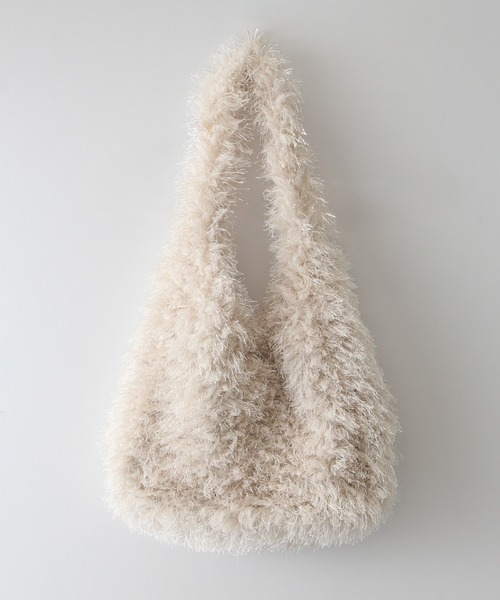 SpRay（スプレイ）の「フェザートートバッグ（トートバッグ・レディース・ベージュ/アイボリー/ブラック・FREE）」の9枚目の写真