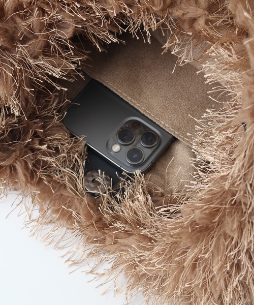 SpRay（スプレイ）の「フェザートートバッグ（トートバッグ・レディース・ベージュ/アイボリー/ブラック・FREE）」の15枚目の写真