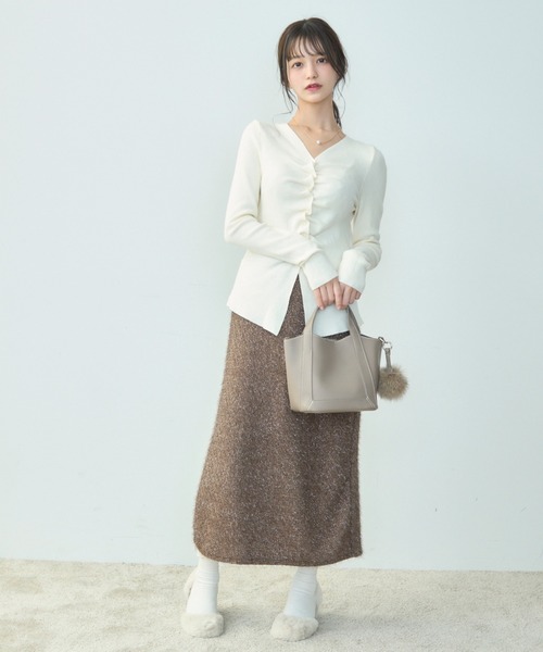 TITTY&CO.（ティティーアンドコー）の「フロントギャザーニット