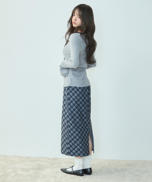 TITTY&CO.（ティティーアンドコー）の「フロントギャザーニットカーディガン（カーディガン/ボレロ・レディース・キャメル/アイボリー/グレー・FREE）」の17枚目の写真