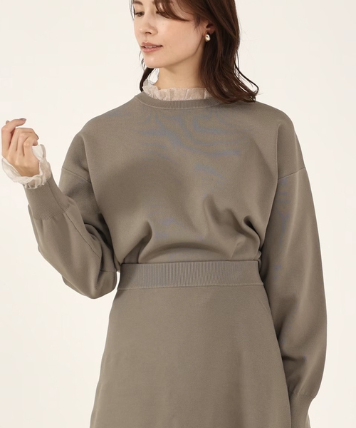 【セットアップ対応】シアーフリルコンビニット/冬服/セミオケ（ニット/セーター）｜abahouse mavie（アバハウスマヴィ）