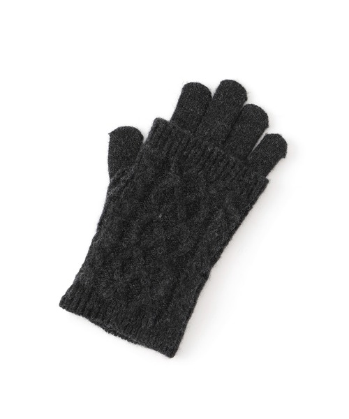 ROPE' PICNIC(ロペピクニック)の「3WAY/ケーブル編み×リブ編みニットグローブ(手袋・レディース・チャコールグレー/グレー/キナリ・FREE)」の9枚目の写真