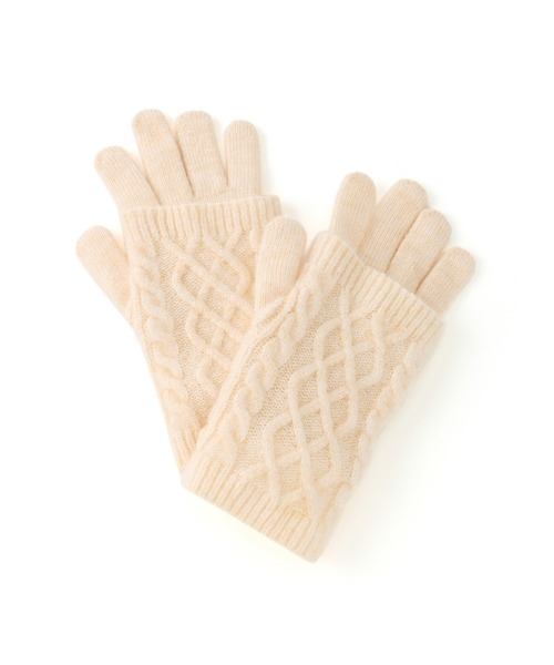 ROPE' PICNIC(ロペピクニック)の「3WAY/ケーブル編み×リブ編みニットグローブ(手袋・レディース・チャコールグレー/グレー/キナリ・FREE)」の18枚目の写真