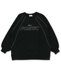 POETICロゴ パイピング切替ユニフォームデザインスウェット
