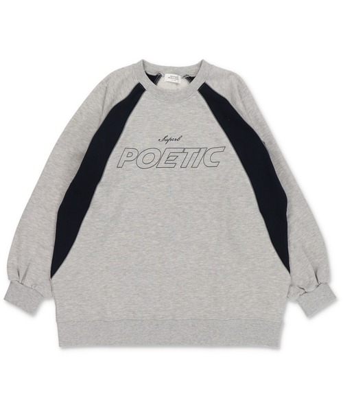 SPINNS（スピンズ）の「POETICロゴ パイピング切替ユニフォームデザインスウェット（スウェット・レディース・ブラック/杢グレー/ネイビー/ピンク・ONESIZE）」の12枚目の写真