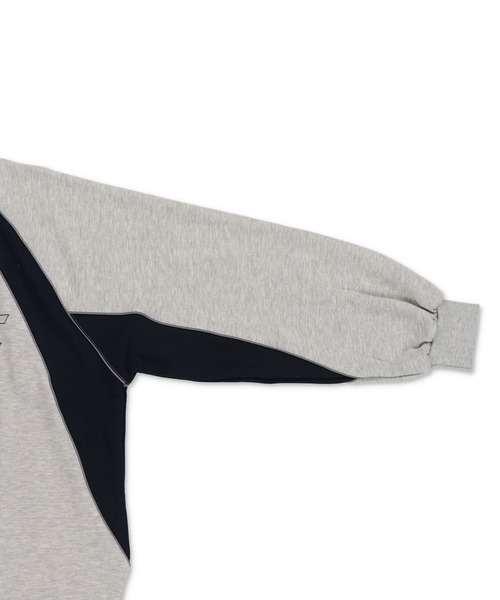 SPINNS（スピンズ）の「POETICロゴ パイピング切替ユニフォームデザインスウェット（スウェット・レディース・ブラック/杢グレー/ネイビー/ピンク・ONESIZE）」の15枚目の写真