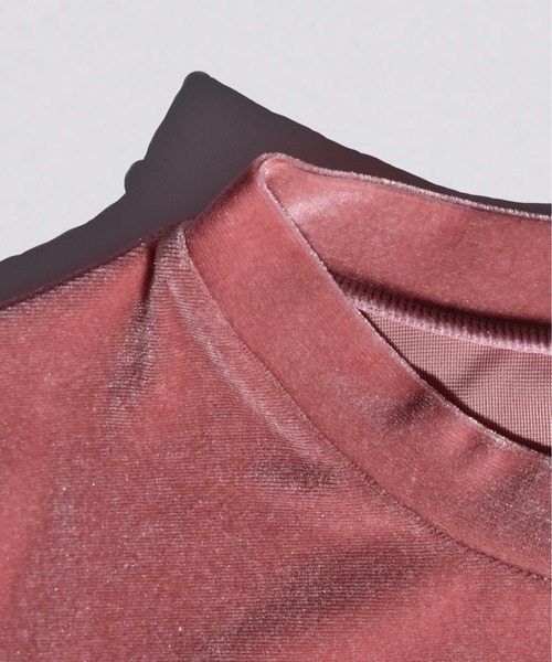 kiehtova（キエトヴァ）の「【kiehtova】VELOR TOPS/ベロア トップス（Tシャツ/カットソー・レディース・オフホワイト/ピンク/バーガンディー/ブラック/グレー・FREE）」の11枚目の写真