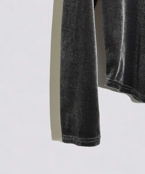 kiehtova（キエトヴァ）の「【kiehtova】VELOR TOPS/ベロア トップス（Tシャツ/カットソー・レディース・オフホワイト/ピンク/バーガンディー/ブラック/グレー・FREE）」の10枚目の写真