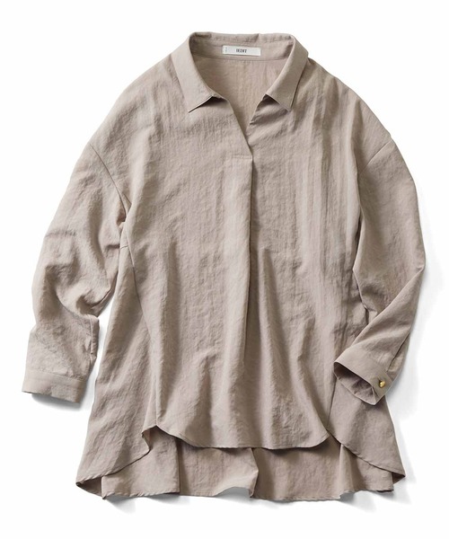 IEDIT（イディット）の「ＩＥＤＩＴ　リラクシーシルエットのきちんと見えスキッパーシャツブラウス（シャツ/ブラウス・レディース・ネイビー/オフホワイト/ベージュ・MEDIUM/X-LARGE/LARGE/XX-LARGE/SMALL/XXX-LARGE）」の11枚目の写真