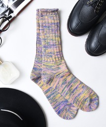 ANDSOX（アンドソックス）の「3-9D49 【ANDSOX】ローゲージ MIXカラー クルーソックス（ソックス/靴下）」