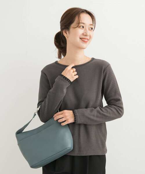 URBAN RESEARCH DOORS（アーバンリサーチドアーズ）の「刺繍ワッフルTシャツ（Tシャツ/カットソー・レディース・チャコールグレー/アイボリー・MEDIUM）」の17枚目の写真