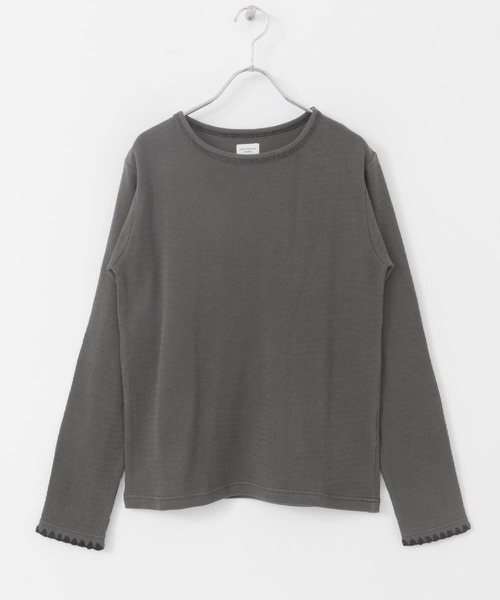 URBAN RESEARCH DOORS（アーバンリサーチドアーズ）の「刺繍ワッフルTシャツ（Tシャツ/カットソー・レディース・チャコールグレー/アイボリー・MEDIUM）」の22枚目の写真