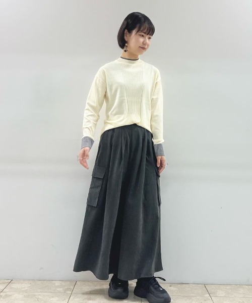 セール】配色ラメハイネックニットプルオーバー≪手洗い可能