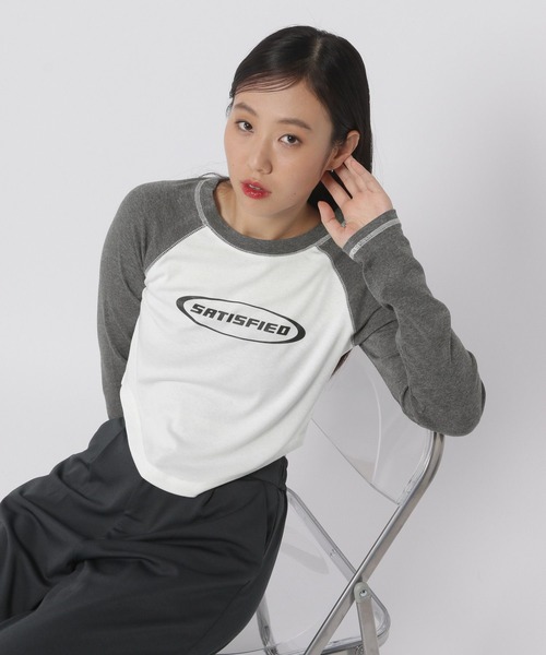 3.3 Field Trip (3.3フィールドトリップ)の「3.3 Field Trip/プリントラグラン長袖T(Tシャツ/カットソー・レディース・ネイビー/チャコール/ブラック・FREE)」の3枚目の写真