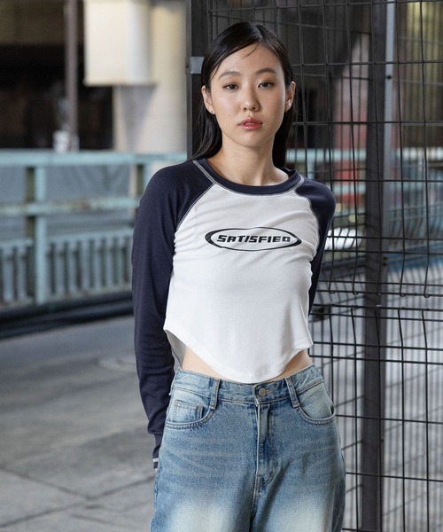 3.3 Field Trip (3.3フィールドトリップ)の「3.3 Field Trip/プリントラグラン長袖T(Tシャツ/カットソー・レディース・ネイビー/チャコール/ブラック・FREE)」の7枚目の写真