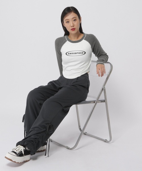 3.3 Field Trip (3.3フィールドトリップ)の「3.3 Field Trip/プリントラグラン長袖T(Tシャツ/カットソー・レディース・ネイビー/チャコール/ブラック・FREE)」の9枚目の写真