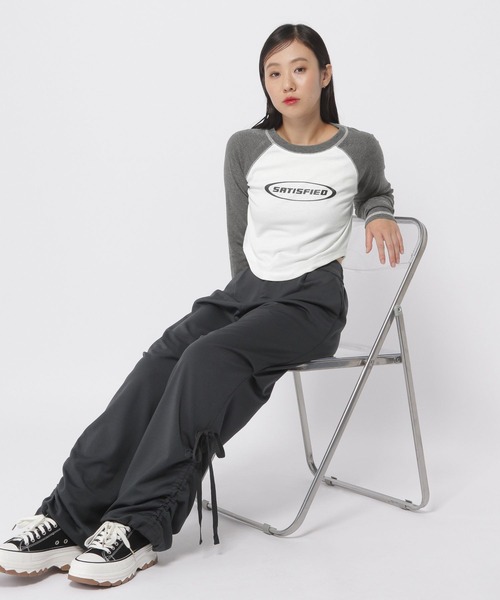 3.3 Field Trip (3.3フィールドトリップ)の「3.3 Field Trip/プリントラグラン長袖T(Tシャツ/カットソー・レディース・ネイビー/チャコール/ブラック・FREE)」の10枚目の写真