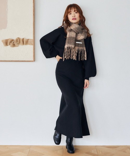 mysty woman（ミスティウーマン）の「袖ボリュームニット　252078（ニット/セーター・レディース・グレイッシュベージュ/ブラック/ライトグレー・FREE）」の22枚目の写真