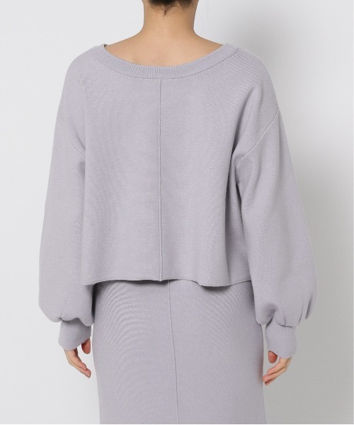 mysty woman（ミスティウーマン）の「袖ボリュームニット　252078（ニット/セーター・レディース・グレイッシュベージュ/ブラック/ライトグレー・FREE）」の12枚目の写真