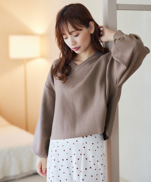 mysty woman（ミスティウーマン）の「袖ボリュームニット　252078（ニット/セーター・レディース・グレイッシュベージュ/ブラック/ライトグレー・FREE）」の17枚目の写真