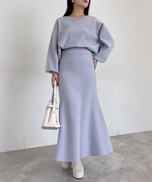 mysty woman（ミスティウーマン）の「袖ボリュームニット　252078（ニット/セーター・レディース・グレイッシュベージュ/ブラック/ライトグレー・FREE）」の16枚目の写真