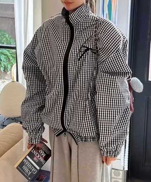 レースラインリボンナイロンジャケット（ブルゾン）｜Vipoa（ヴィポア