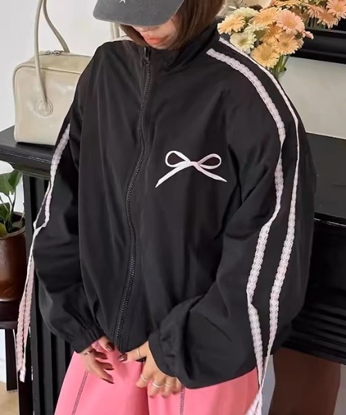 レースラインリボンナイロンジャケット（ブルゾン）｜Vipoa（ヴィポア