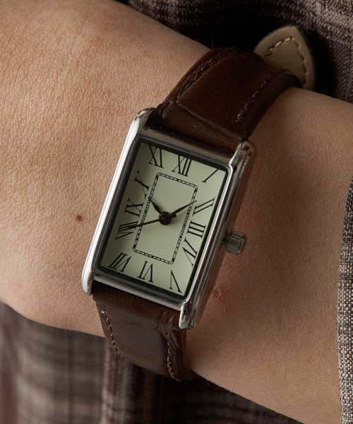 SETUP7（セットアップセブン）の「【SETUP7】新色追加！クロコ型押し ヴィンテージアナログウォッチ エレガント ギフト プレゼント FW（アナログ腕時計・レディース・ダークブラウン/ブラック/ブラック系その他2/ダークブラウン系・FREE）」の4枚目の写真