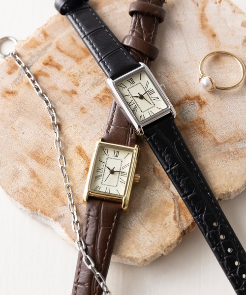 SETUP7（セットアップセブン）の「【SETUP7】新色追加！クロコ型押し ヴィンテージアナログウォッチ エレガント ギフト プレゼント FW（アナログ腕時計・レディース・ダークブラウン/ブラック/ブラック系その他2/ダークブラウン系・FREE）」の11枚目の写真