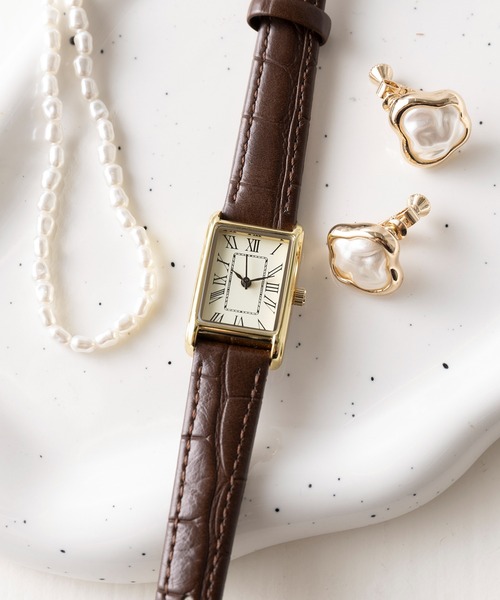 SETUP7（セットアップセブン）の「【SETUP7】新色追加！クロコ型押し ヴィンテージアナログウォッチ エレガント ギフト プレゼント FW（アナログ腕時計・レディース・ダークブラウン/ブラック/ブラック系その他2/ダークブラウン系・FREE）」の8枚目の写真