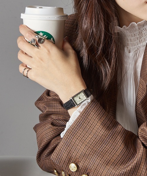 SETUP7（セットアップセブン）の「【SETUP7】新色追加！クロコ型押し ヴィンテージアナログウォッチ エレガント ギフト プレゼント FW（アナログ腕時計・レディース・ダークブラウン/ブラック/ブラック系その他2/ダークブラウン系・FREE）」の13枚目の写真