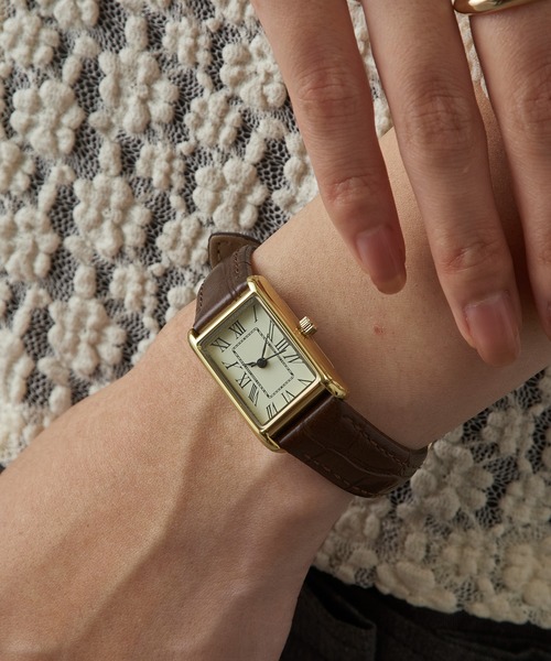 SETUP7（セットアップセブン）の「【SETUP7】新色追加！クロコ型押し ヴィンテージアナログウォッチ エレガント ギフト プレゼント FW（アナログ腕時計・レディース・ダークブラウン/ブラック/ブラック系その他2/ダークブラウン系・FREE）」の19枚目の写真