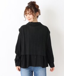 サイド開き タートルニットベスト
