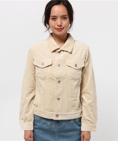 OUTLET(アウトレット)の「【Sheta】コーデュロイジャケット(その他アウター・レディース・キャメル/オフホワイト・FREE)」の3枚目の写真