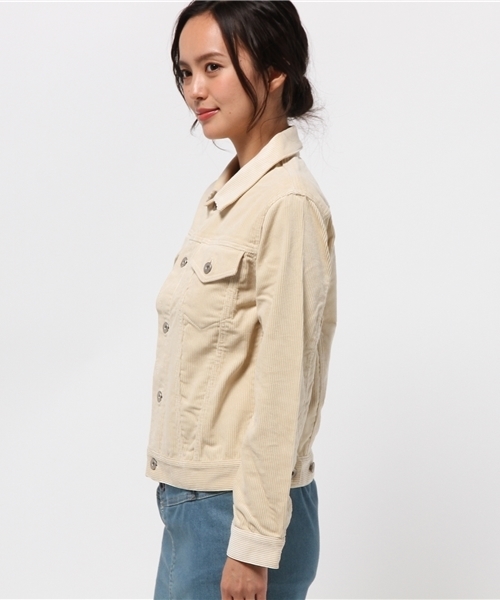 OUTLET(アウトレット)の「【Sheta】コーデュロイジャケット(その他アウター・レディース・キャメル/オフホワイト・FREE)」の4枚目の写真