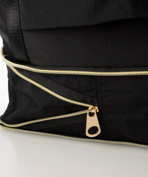 cache cache(カシュ カシュ)の「カシュカシュ cachecache / ポータブルシワナイロンボストンバッグ(ボストンバッグ・レディース・ブラック/グレー・FREE)」の8枚目の写真