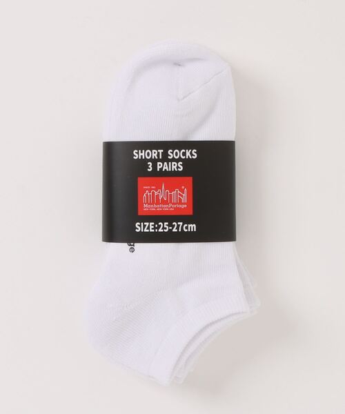 Manhattan Portage（マンハッタンポーテージ）の「Short Socks 3P Set（ソックス/靴下・メンズ・ホワイト/ブラック/ピンク系その他/ブルー系その他・SMALL/MEDIUM）」の5枚目の写真