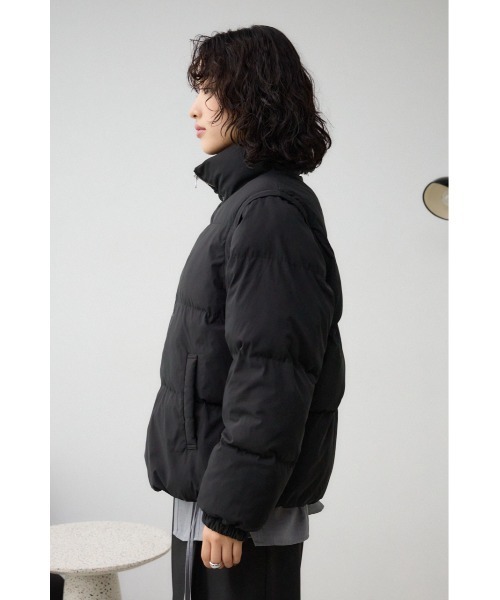 AZUL by moussy(アズールバイマウジー)の「2WAY中綿スタンドコート(ダウンジャケット/コート・レディース・アイボリー/ブラック・FREE)」の10枚目の写真